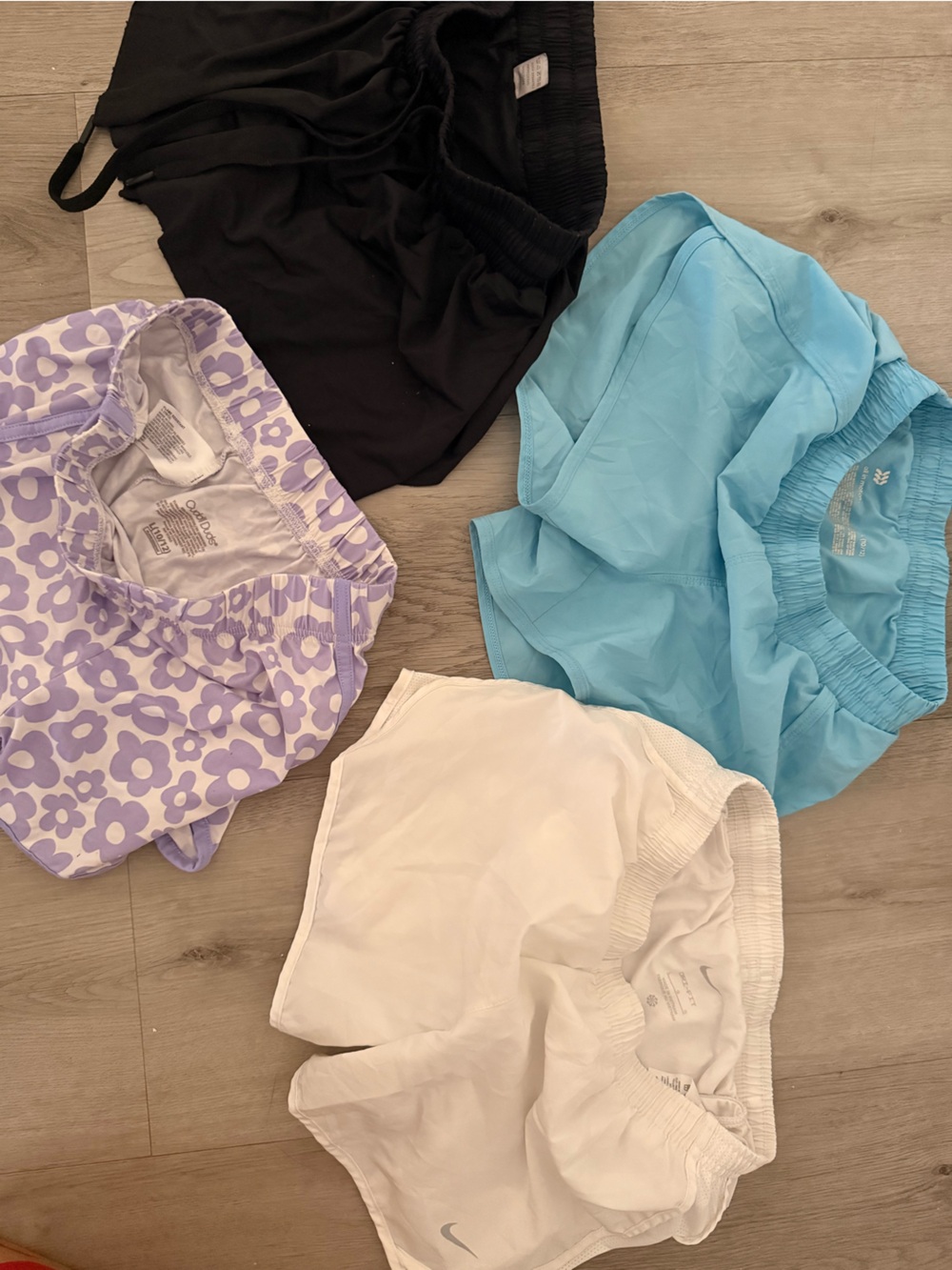 Bundle of Girls 10-12 Active Shorts and a Cuddle Duds PJ Short Used Preowned
